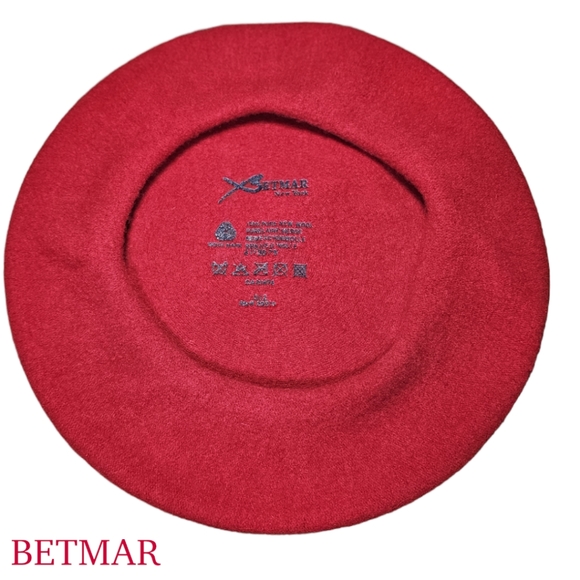 Betmar New York Red Basic Beret - Picture 4 of 5